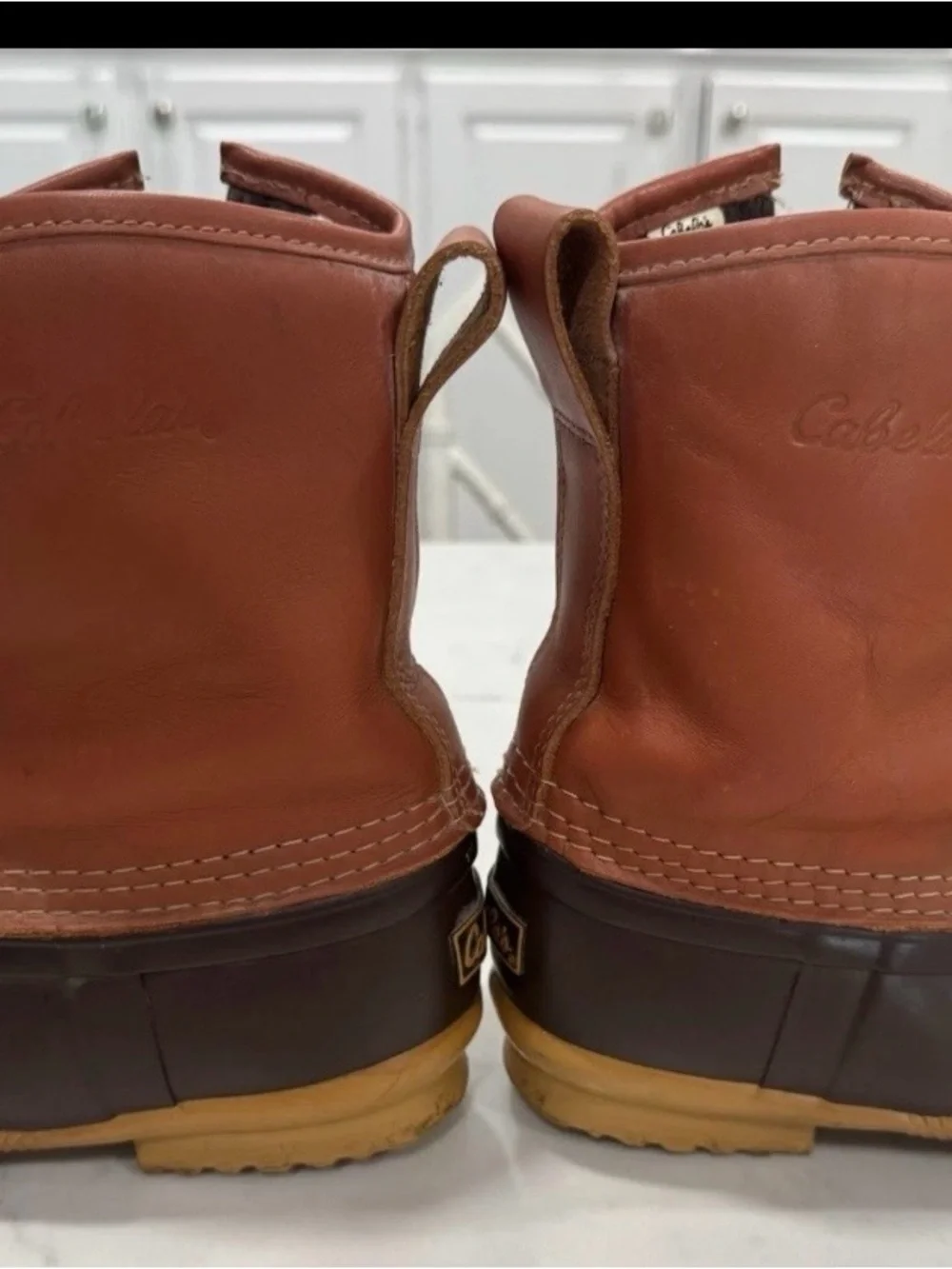 Cabela's Tan and Dark Brown Women's Waterproof Zip Duck Boots Size 8
